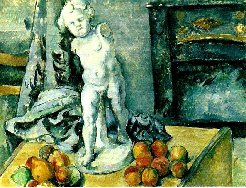 Paul Cezanne stilleben med statyett Spain oil painting art